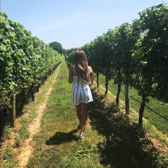 💋Blue and white striped jumpsuit 💕 - Picture 2 of 3